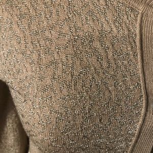 Ann Taylor Loft Tan With Silver Cardigan Size S